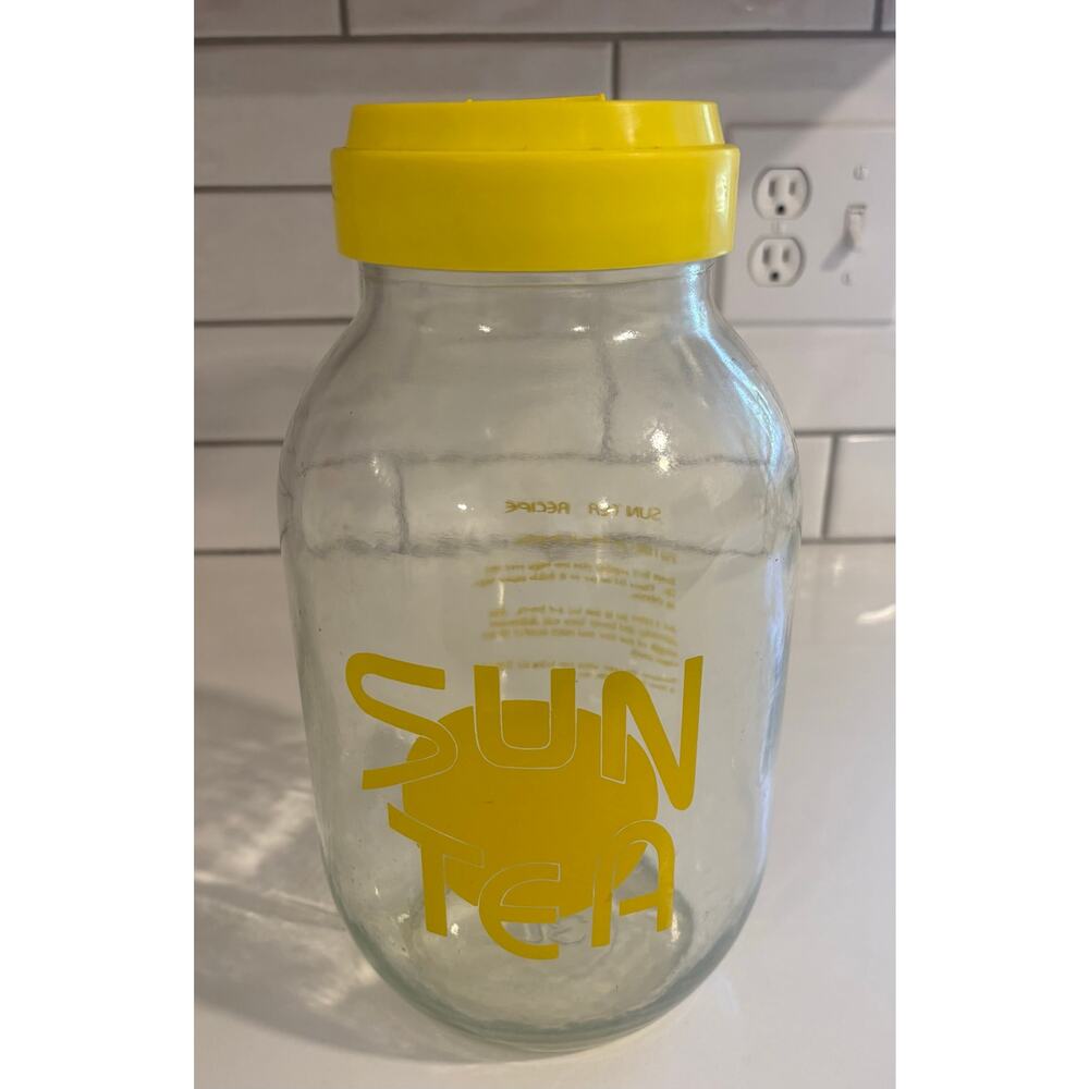 Vintage Sun Tea Glass Jar with Recipe
